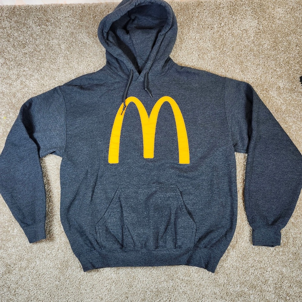 McDonalds‎ Hoodie Charcoal Gray Golden Arches Logo Graphic Sweatshirt Medium - Picture 2 of 6